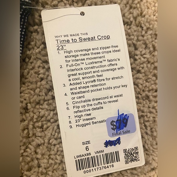 Lulemon sz 6 leggings 23” crop - Picture 4 of 6